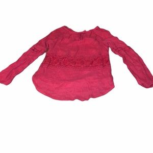 5/$15 By & By Girl pink long sleeve blouse size girls large